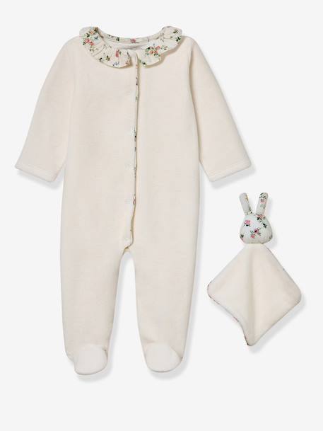 Newborn pyjamas set with comforter / soft toy white 