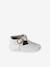 Leather baby slippers gold+white 