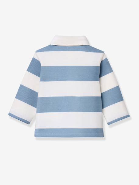 Striped long-sleeved polo shirt striped blue 