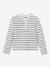 Girl's long-sleeved striped T-shirt navy blue 
