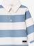 Striped long-sleeved polo shirt striped blue 