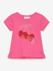 -DANAMADE t-shirt with sequin motif, golden inscription for girl