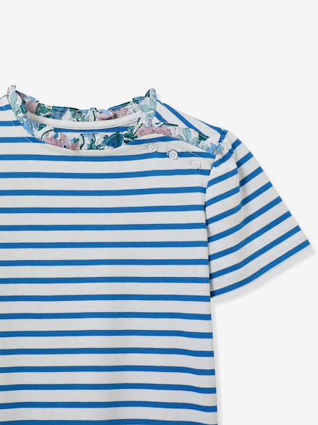 Striped T-shirt for girls light blue 