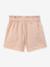 Girls' shorts with belted waist pale pink 