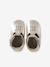Leather baby slippers gold+white 