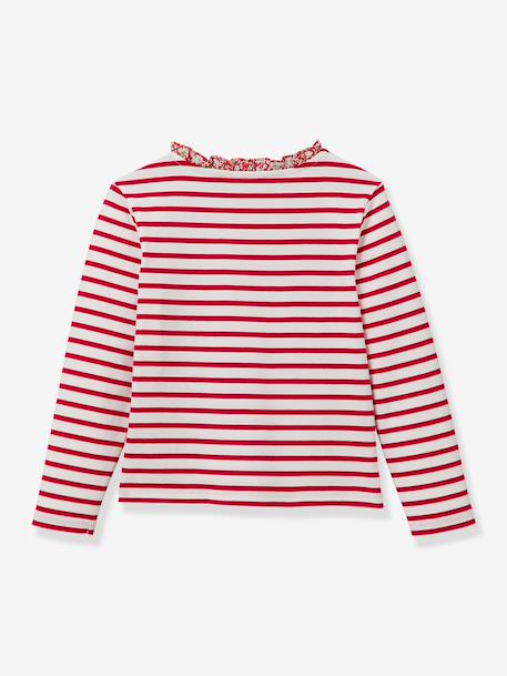 Striped long-sleeved T-shirt red 