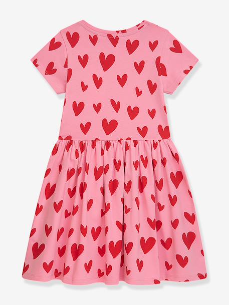 Jersey dress with heart print and sequins DANAMADE for girl candy pink 