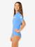 Girl's short-sleeved surfing t-shirt blue+rose 
