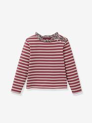Striped T-Shirt in Organic Cotton Liberty Fabric, CYRILLUS Girls-Striped T-Shirt in Organic Cotton Liberty Fabric, CYRILLUS