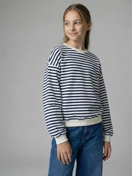 Oversized sweatshirt brown+navy blue+vanilla 
