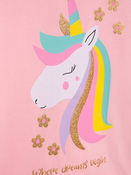 T-shirt with sequin rainbow DANAMADE for girl crystal blue+rosy 