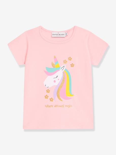T-shirt with sequin rainbow DANAMADE for girl crystal blue+rosy 