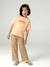 Girls' ribbed knit leggings beige+ecru+printed white 