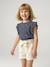 Paperbag Shorts for Girls ecru+rose+tomato red 