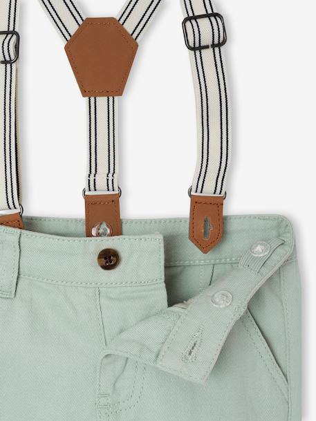 Trousers with Removable Braces for Babies sage green 