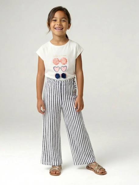 Wide striped knitted leggings striped blue+striped red 