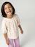 Girl's cotton gauze blouse ecru+sage green+vanilla 