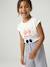 Animal print T-shirt for girls apricot+ecru+grey blue 
