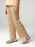 Girls' ribbed knit leggings beige+ecru+printed white 