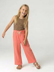 Girls-Wide-leg cotton muslin trousers