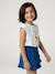 Girl's cotton gauze skort electric blue+red 