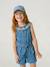 Embroidered Cap for Girls denim blue+ecru 