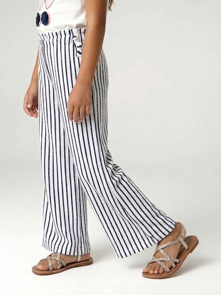 Wide striped knitted leggings striped blue+striped red 