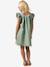 Girls' short dress pale pink+sage green 