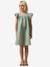Girls' short dress pale pink+sage green 