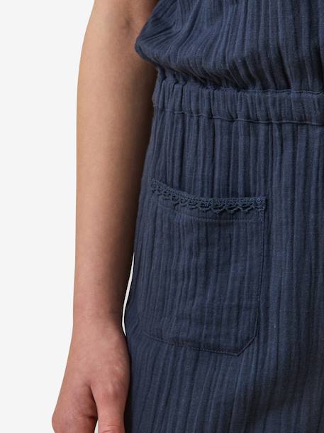 Playsuit in cotton gauze navy blue 