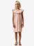 Girls' short dress pale pink+sage green 