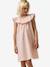Girls' short dress pale pink+sage green 