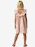 Girls' short dress pale pink+sage green 