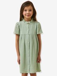 Short cotton gauze dress Girls-Short cotton gauze dress