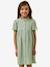 Short cotton gauze dress sage green 