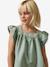 Girls' short dress pale pink+sage green 