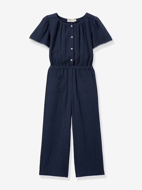Playsuit in cotton gauze navy blue 