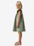 Girls' short dress pale pink+sage green 