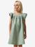 Girls' short dress pale pink+sage green 