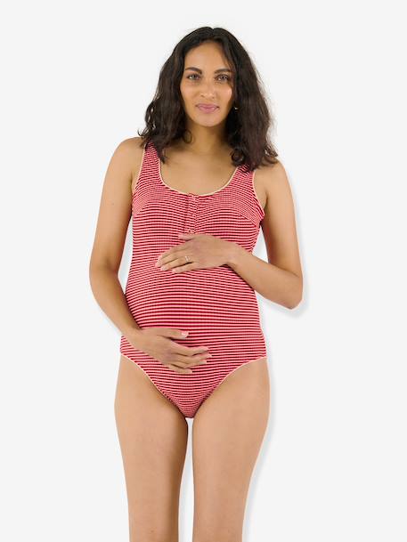 One-piece maternity swimsuit red 