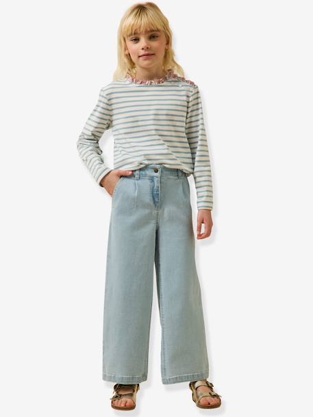 Striped long-sleeved T-shirt light pink 