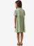 Short cotton gauze dress sage green 