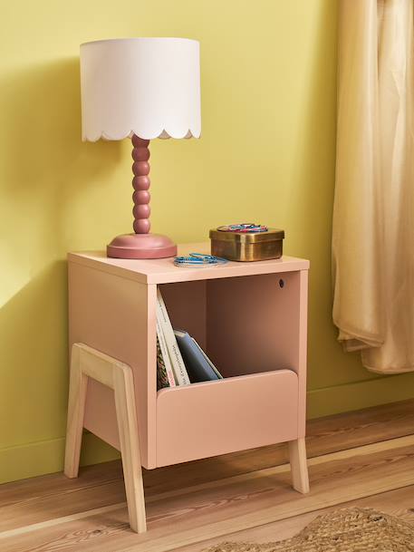 Table lamp with scalloped details dark pink 