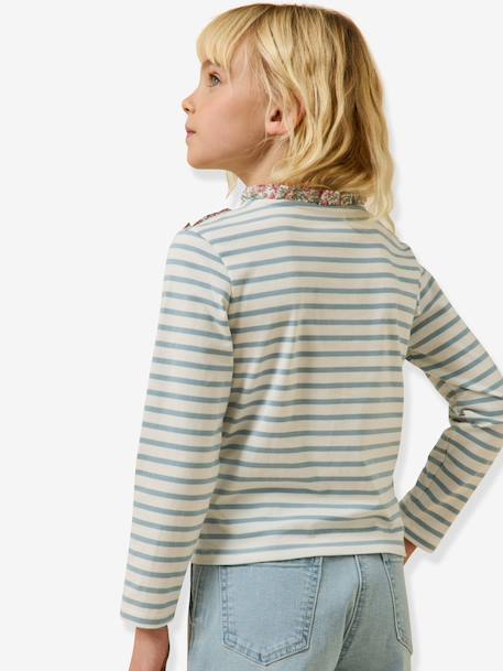 Striped long-sleeved T-shirt light pink 