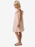 Girls' short dress pale pink+sage green 