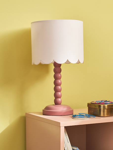 Table lamp with scalloped details dark pink 