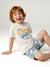 Cotton t-shirt and short set for boys ecru 
