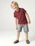 Short Sleeve Polo Shirt, Embroidery on the Chest, for Boys blue+BLUE MEDIUM SOLID WITH DESIGN+Green+pale yellow+terracotta+WHITE LIGHT SOLID WITH DESIGN 