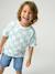 Short-sleeved T-shirt aqua green+white 