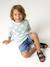 Short-sleeved T-shirt aqua green+white 